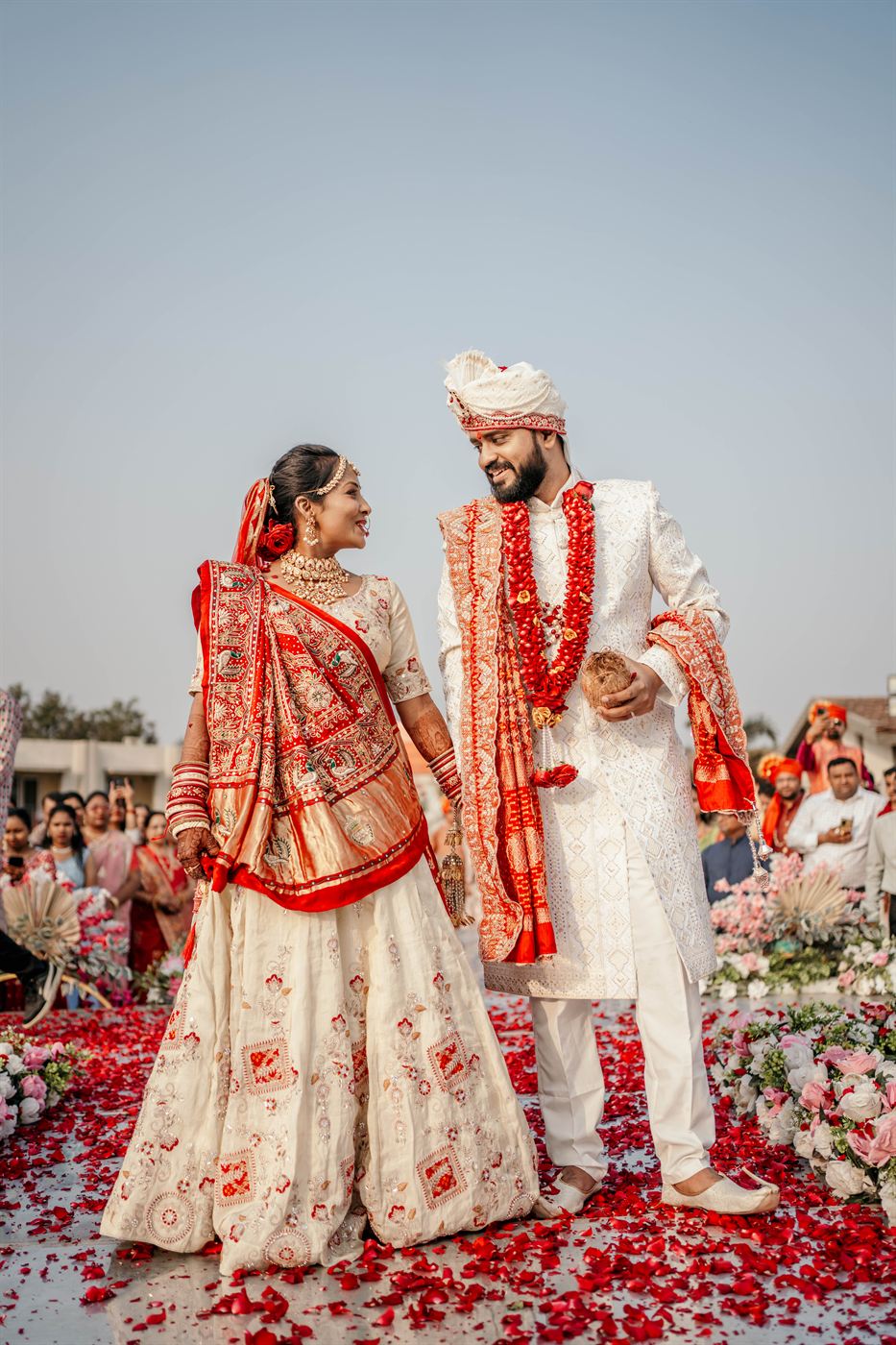 Couple candid celebration moment